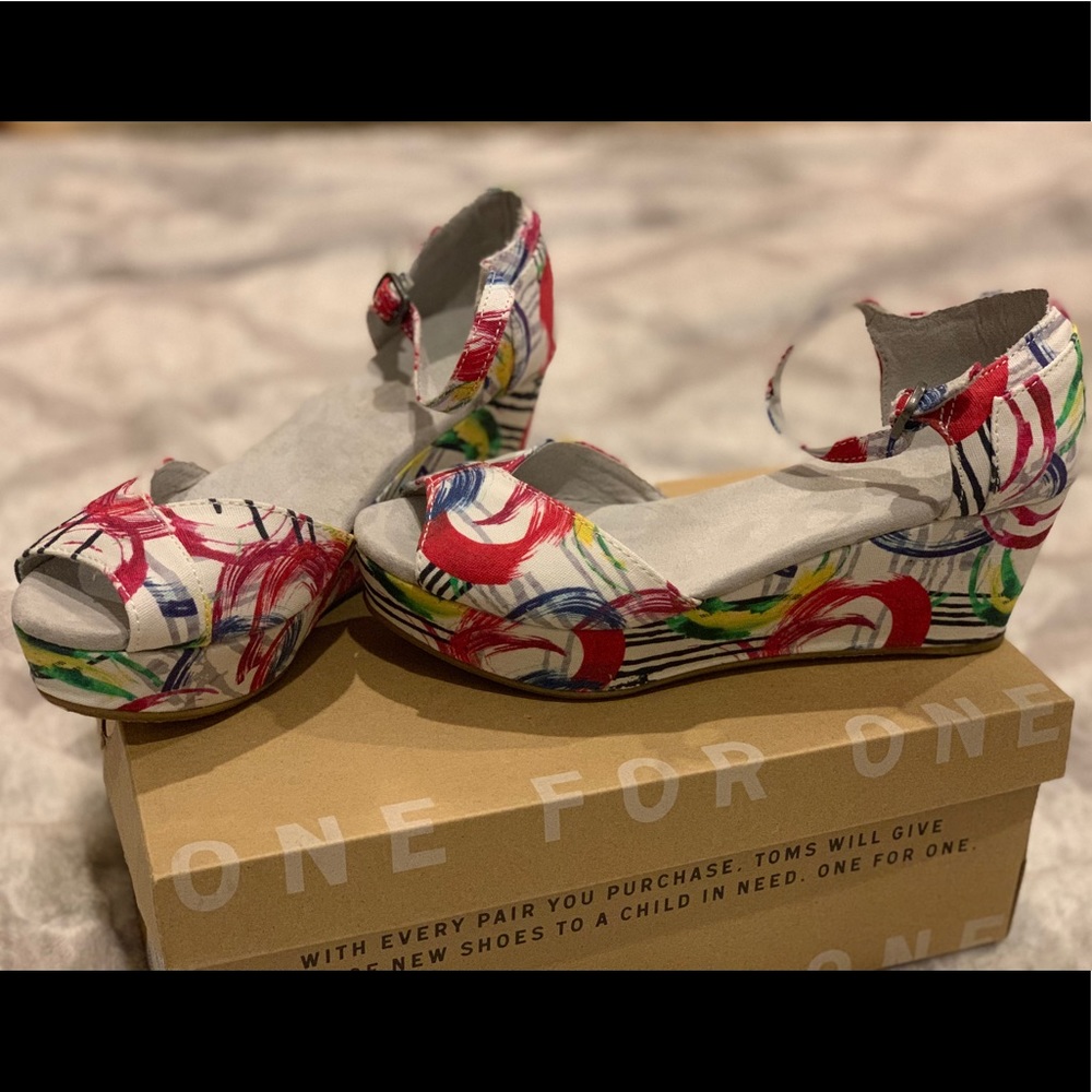 Multi colored platform Toms